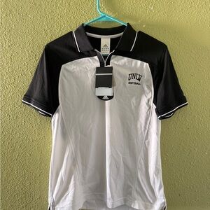 Adidas Black and White Polo Shirt with Color-Block Design UNLV Softball